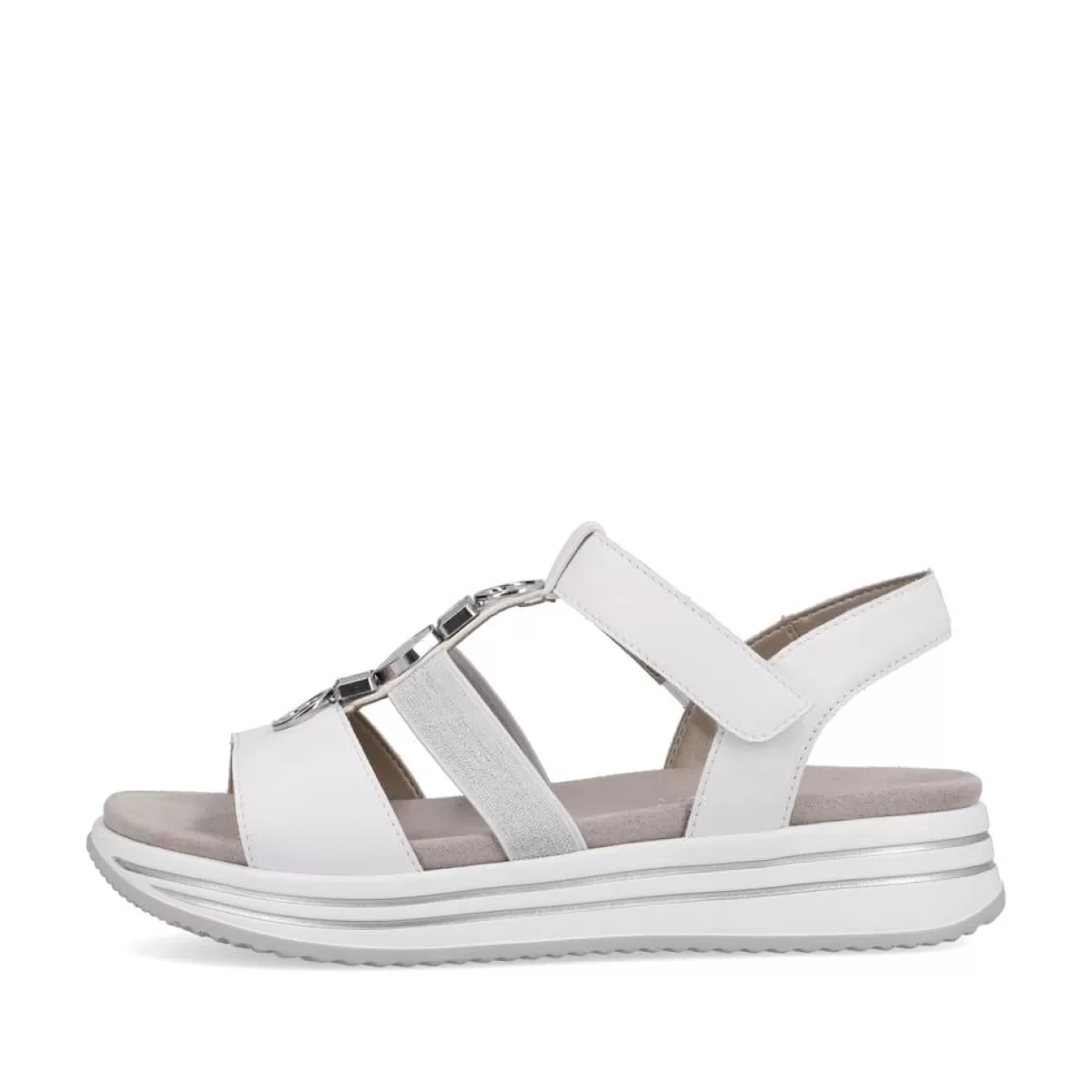 Damen Remonte Damen Riemchensandalen edelweiß-mondgrau
